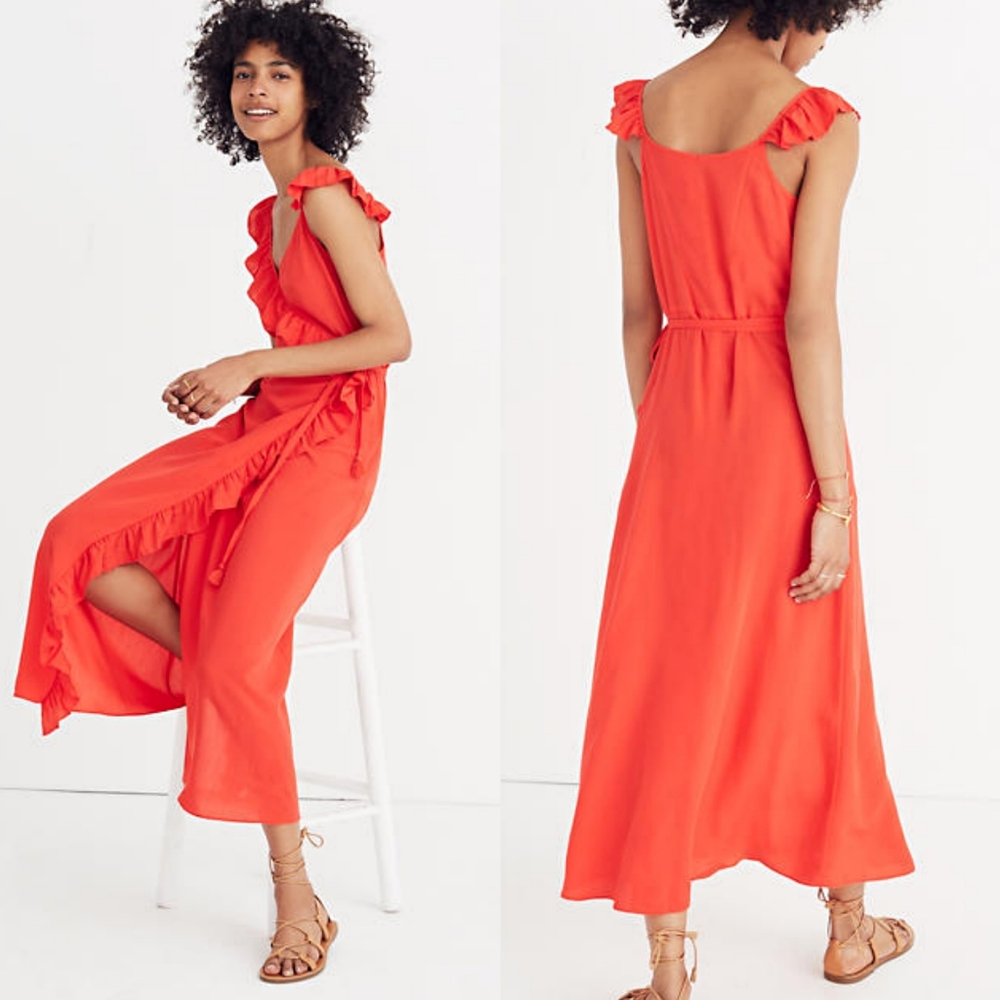 Madewell Ruffled Wrap Maxi Dress